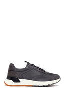 Male Gray Lace-Up Thick-Soled Leather Sneaker | Derimod