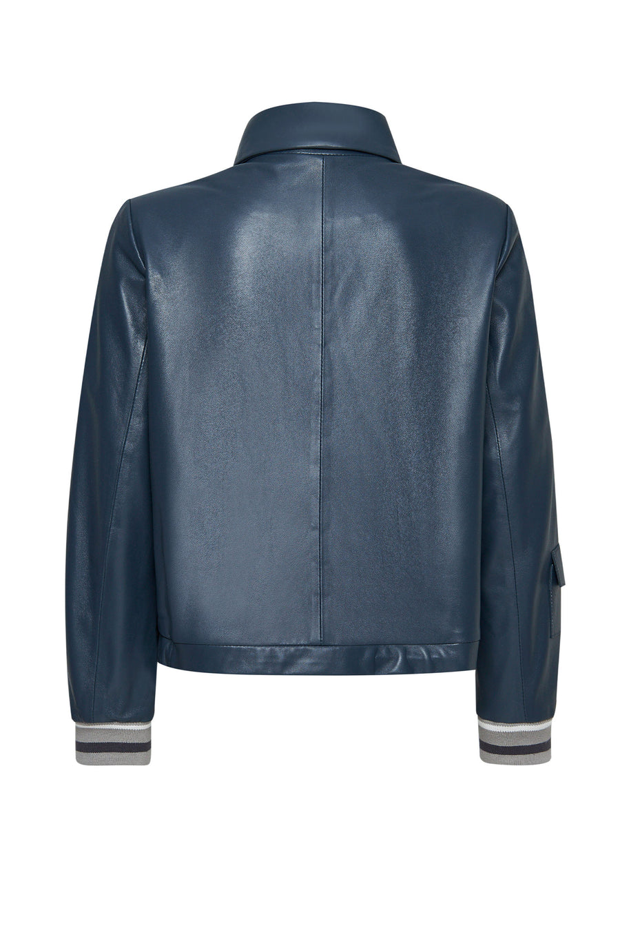 Fay Women's Gray Shirt Collar Suede Leather Jacket