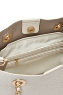 Woman Cream Long Strap Printed Shoulder Bag | Derimod