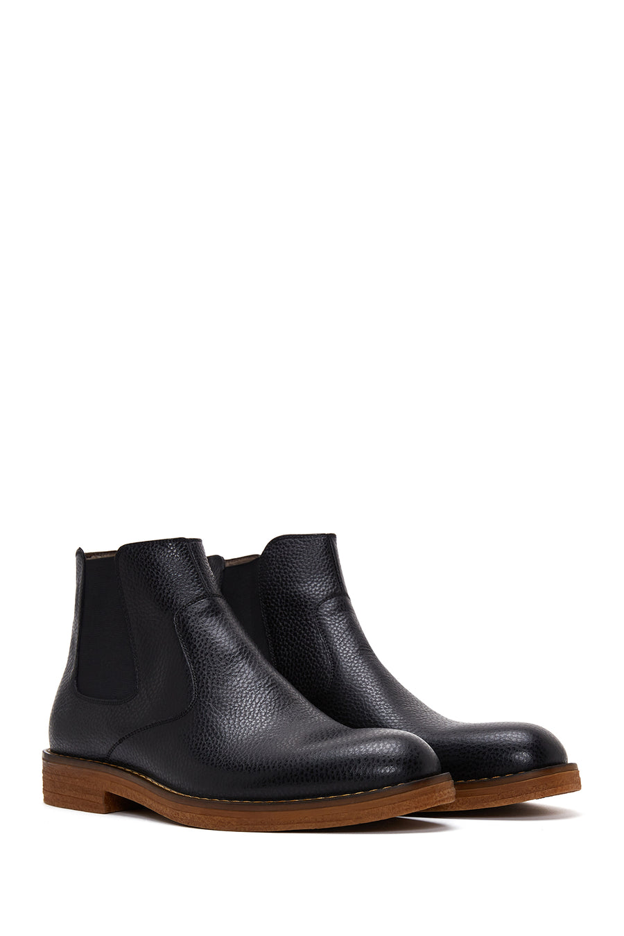 Male Black Leather Casual Chelsea Boots