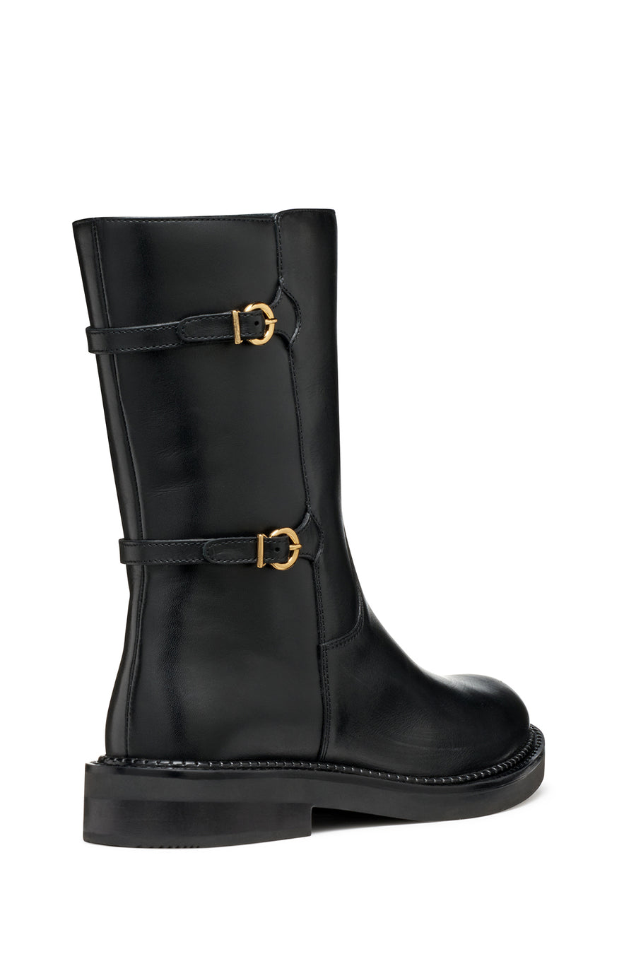 Geox Woman Black D Serılda B - Smo.Lea Zippered Buckled Leather Boot