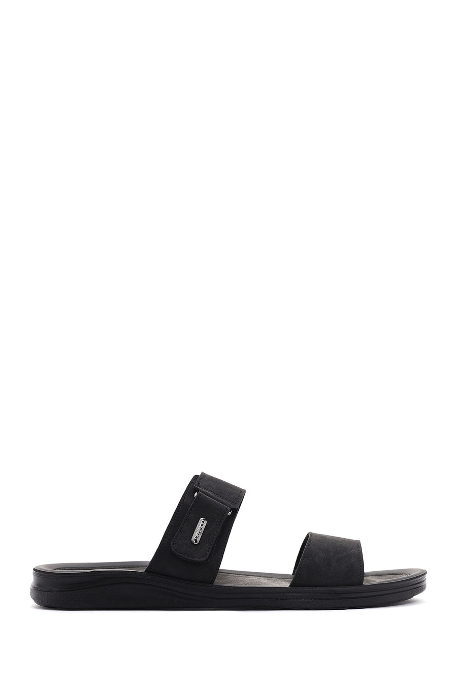 Men's Black Nubuck Leather Casual Slippers 24SFD6791V3 | Derimod