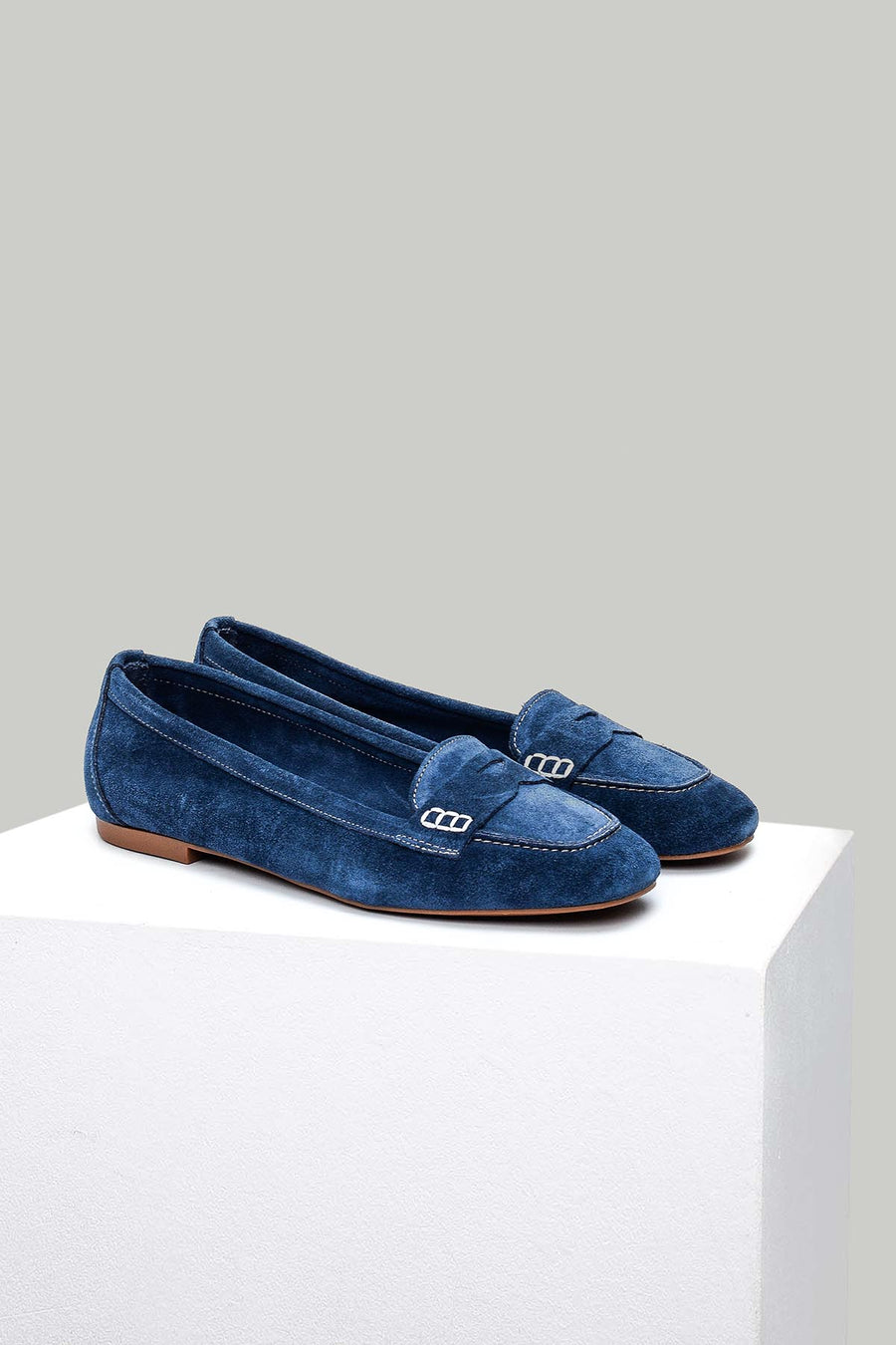 Blue Suede Women's Leather Loafer