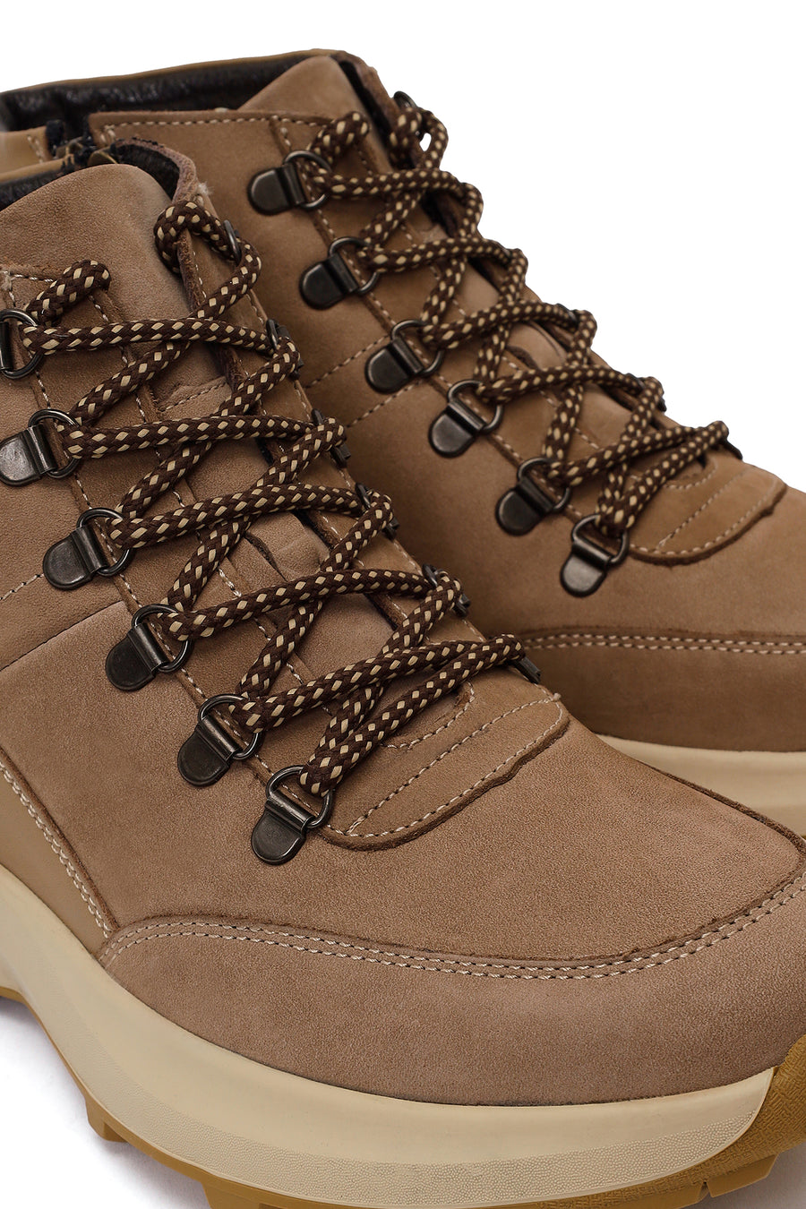 Male Mink Zip Closure Thick-Soled Nubuck Leather Boots
