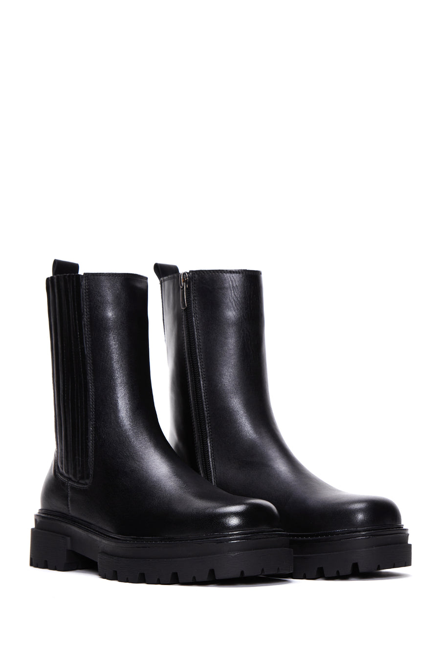 Women's Black Zipper Boots