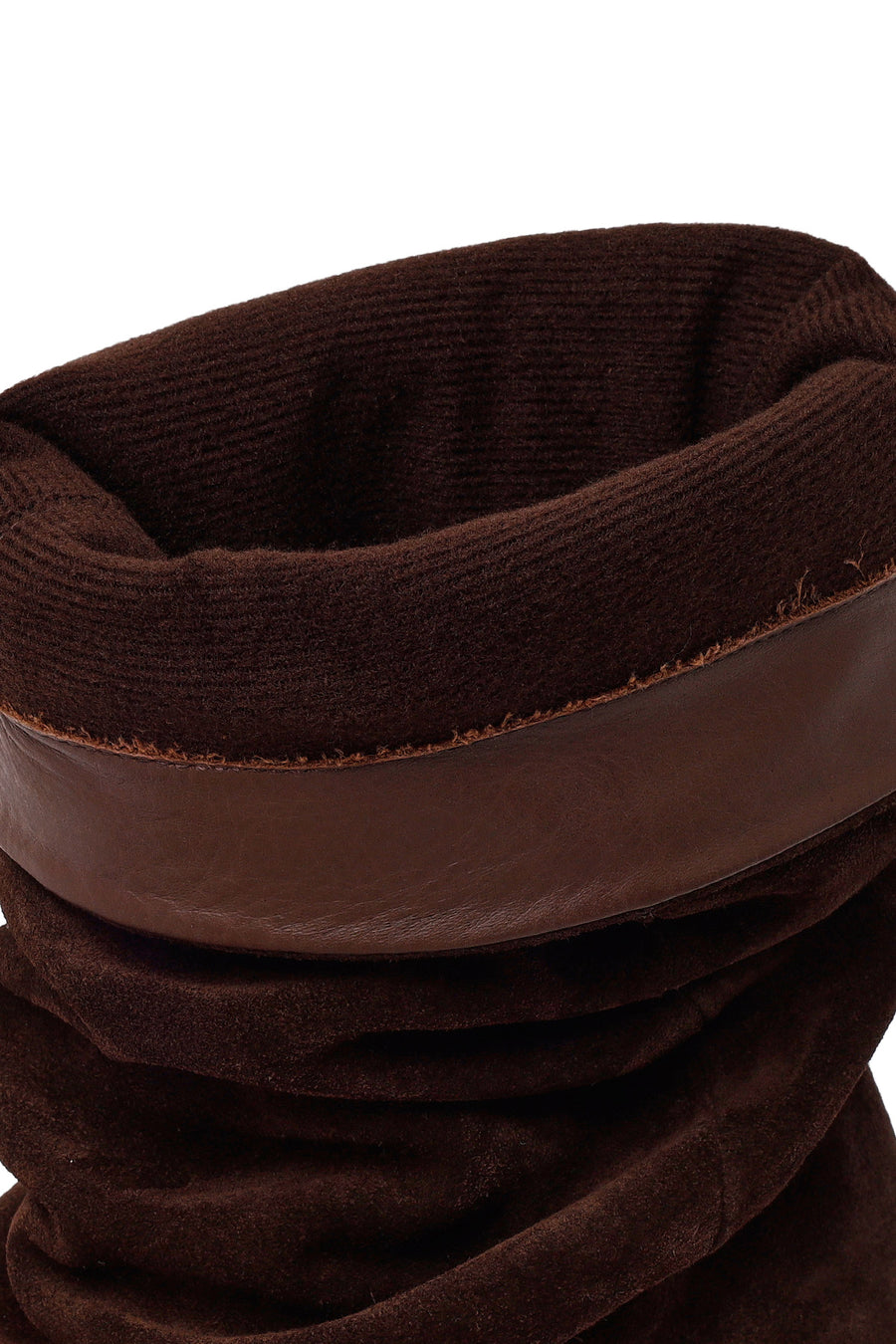 Woman Brown Thin-Heeled Suede Boots