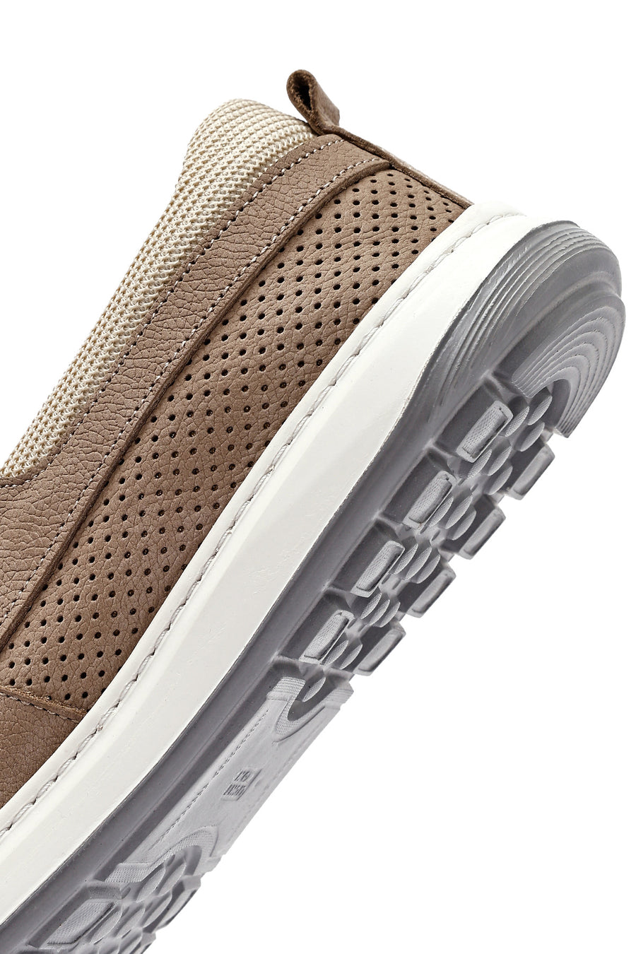 Men's Beige Lace-Up Nubuck Leather Casual Shoes