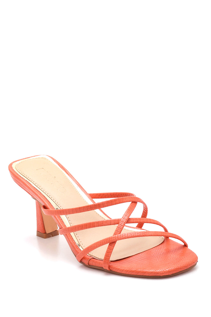 Kadın Turuncu Baskılı Topuklu Terlik