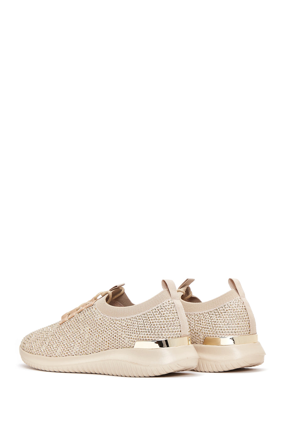 Kadın Bej Taşlı Sneaker