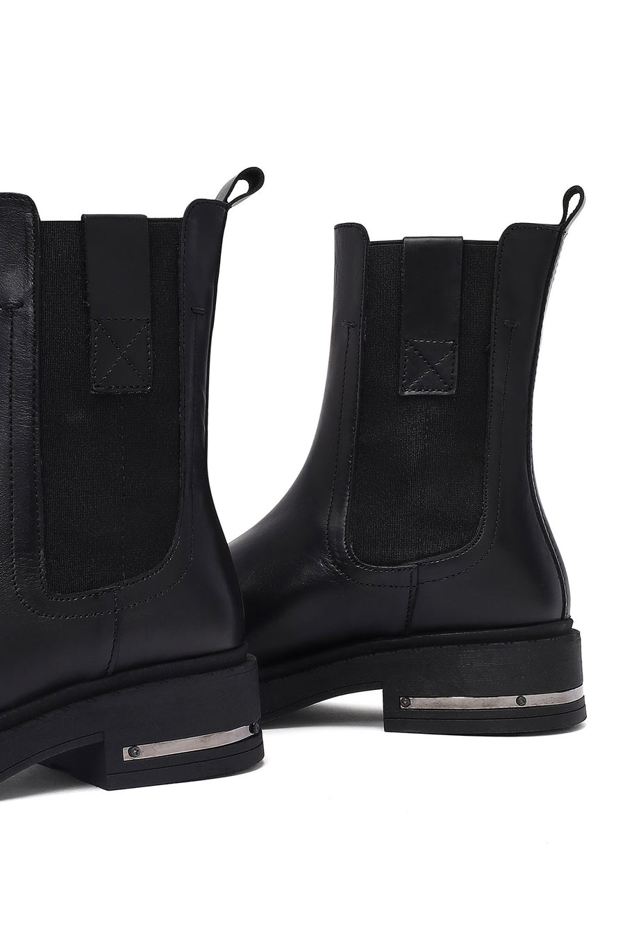 Women's Black Leather Chelsea Boot