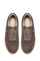 Woman Mink Lace-Up Suede Leather Sneaker | Derimod