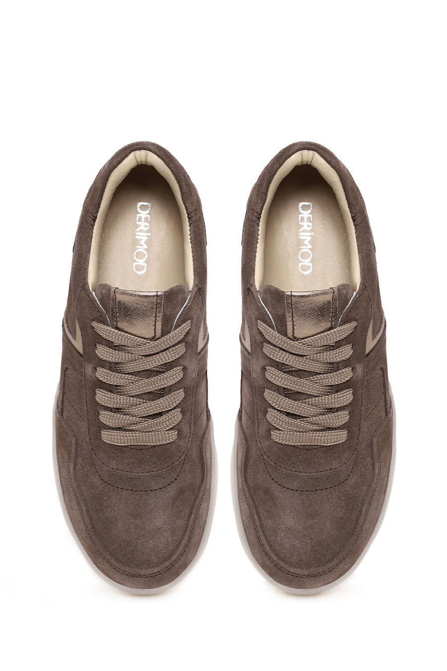 Woman Mink Lace-Up Suede Leather Sneaker