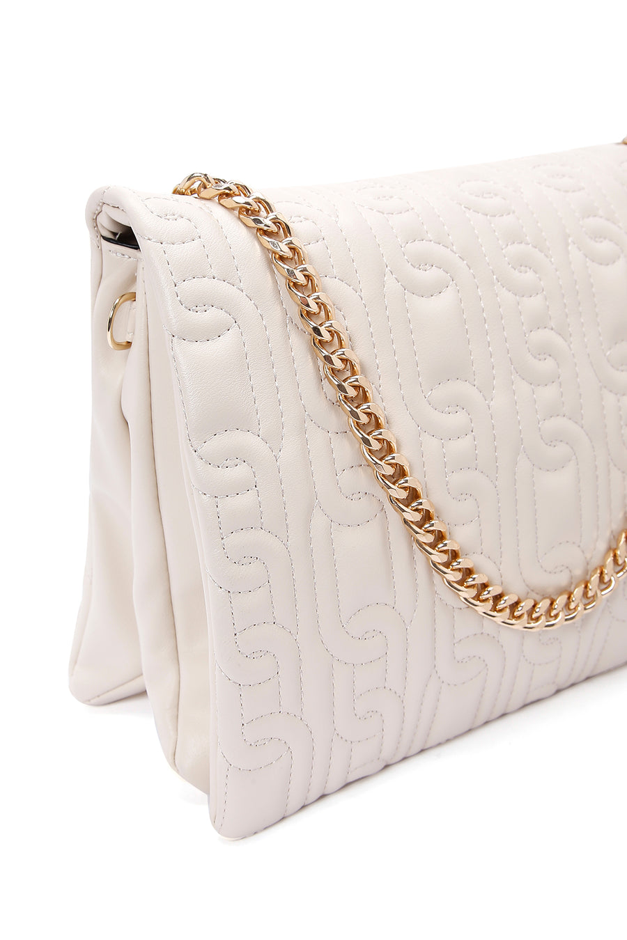 Women's Cream Quilted Shoulder Bag