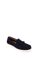 Erkek Lacivert Püsküllü Süet Deri Casual Loafer | Derimod
