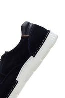 Men's Navy Blue Lace-up Leather Casual Shoes | Derimod
