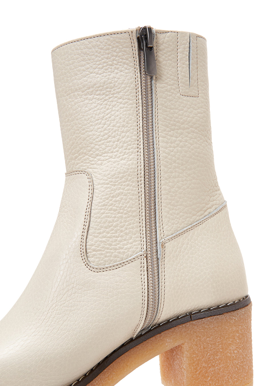 Women's Leather Zippered Heeled Boots