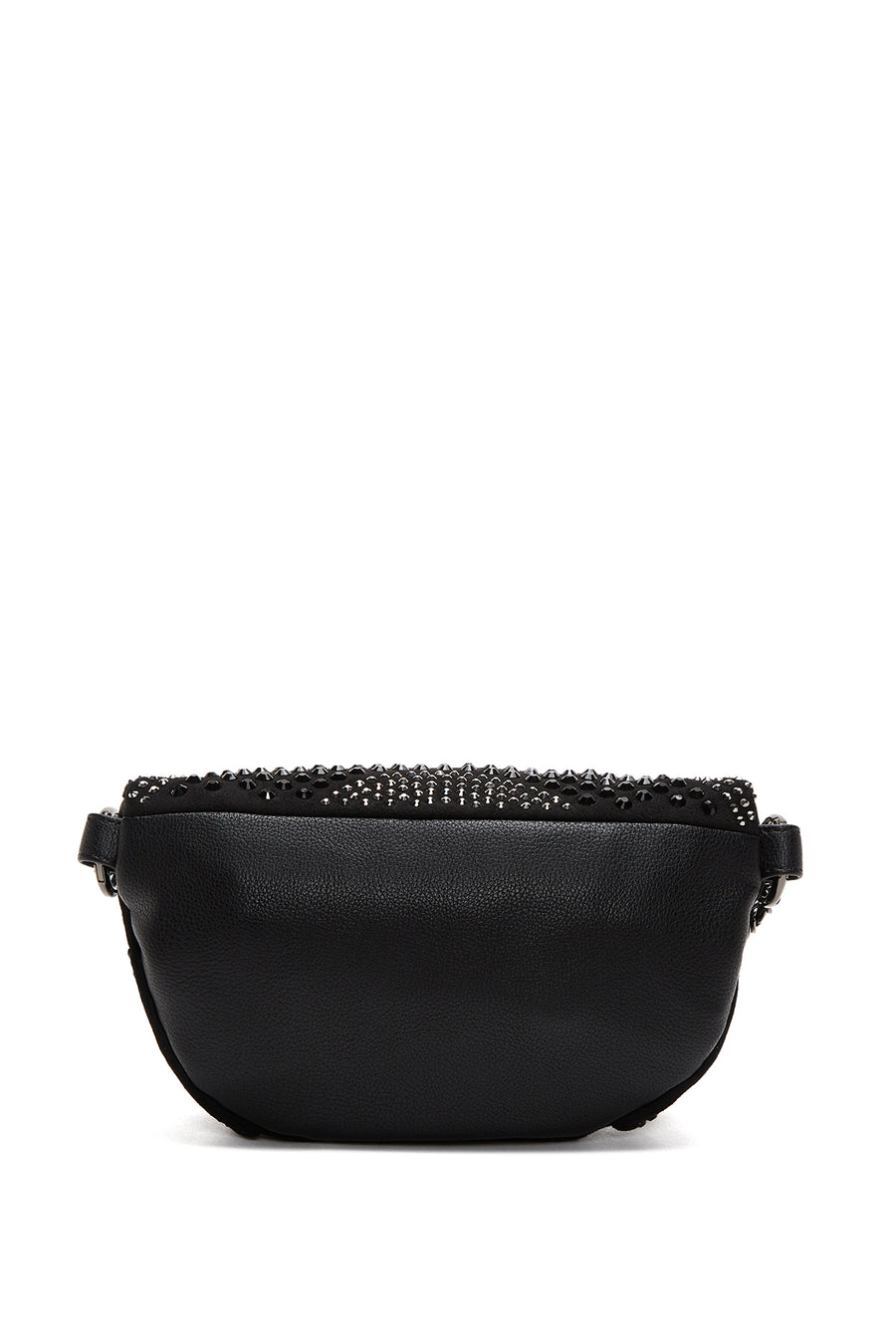 Women's Black Long Strap Stone Cross Bag