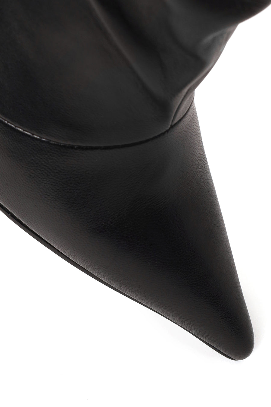 Woman Black Thin High-Heeled Leather Boots