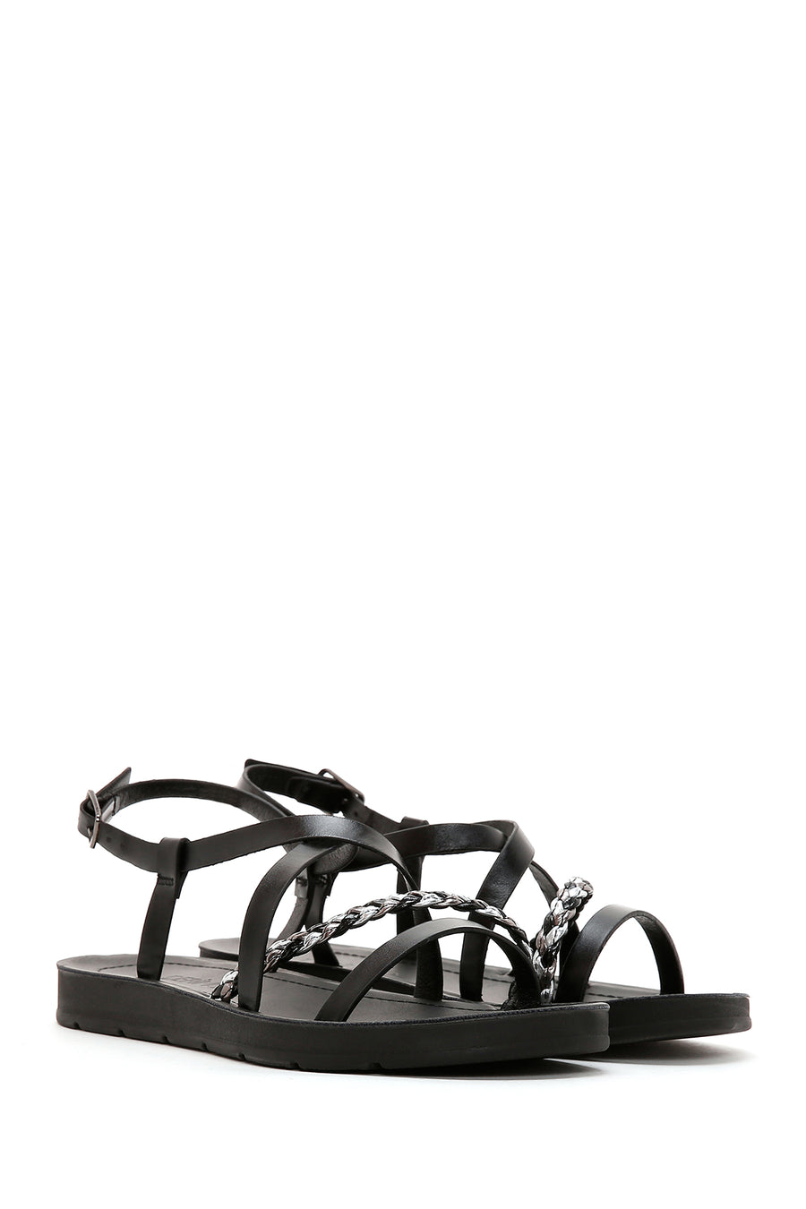 Women's Black Ankle Strap Sandals