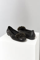 Women's Leather Ballerinas with Bead Detail | Derimod