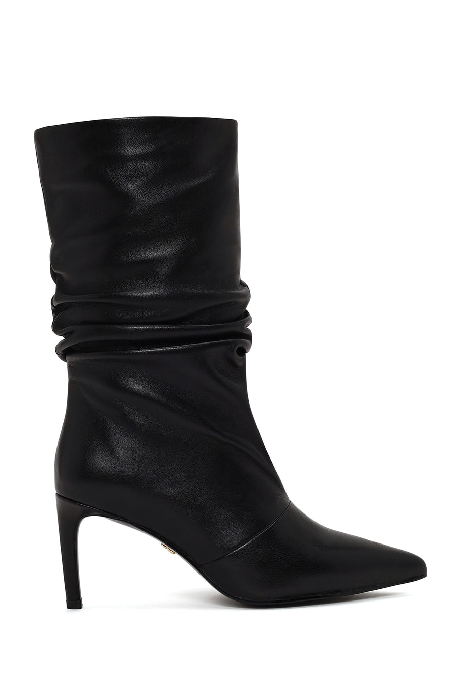Woman Black Thin High-Heeled Leather Boots AF530008DV | Derimod