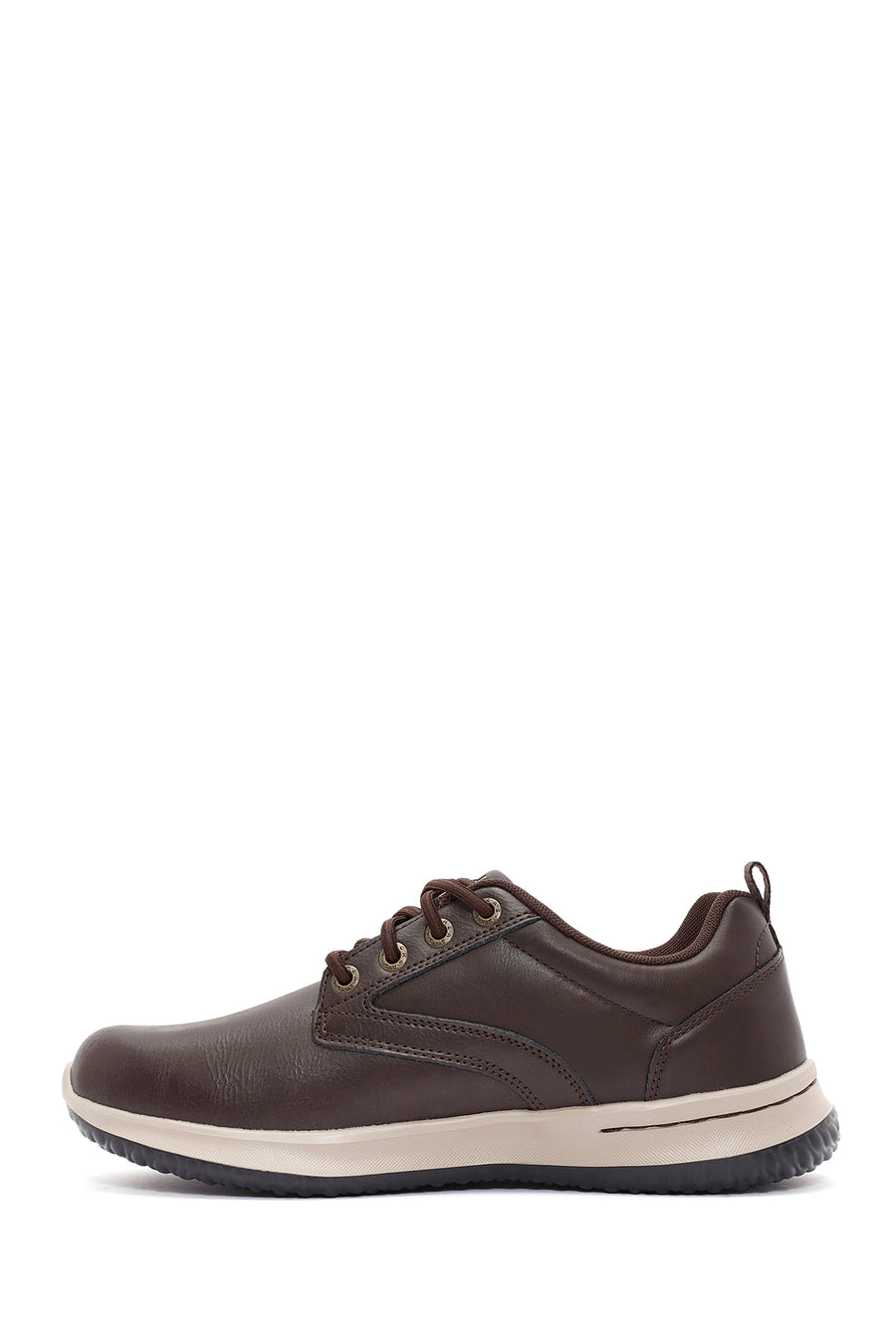 Skechers Men's Brown Delson Lace-Up Leather Casual Shoes
