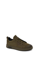 Male Khaki Lace-up Nubuck Leather Sneaker | Derimod