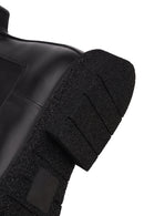 Men's Black Zippered Leather Boot | Derimod