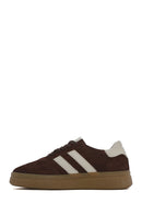 Woman Brown Lace-Up Suede Leather Sneaker | Derimod