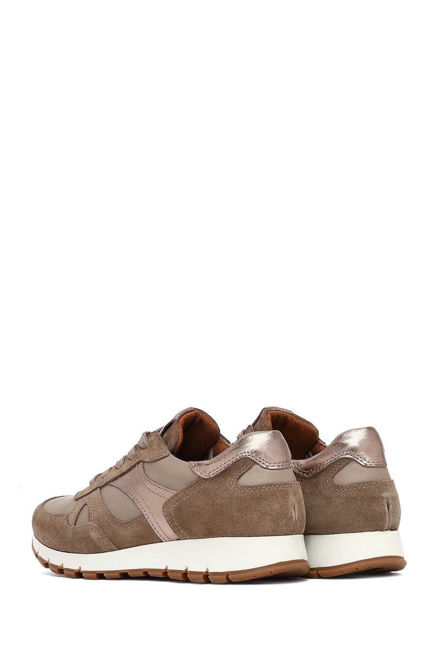 Woman Mink Laced Leather Sneakers