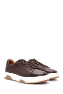 Male Brown Lace-Up Thick-Soled Leather Sneaker | Derimod
