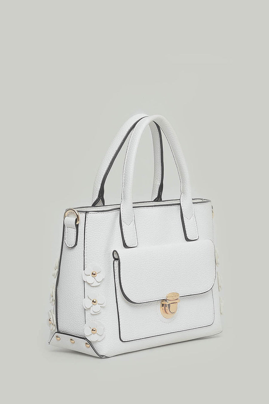 Women's Shoulder Bag with Flower Detail