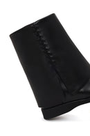 Woman Black Leather Boots | Derimod