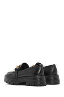 Women's Black Thick Soled Masculine Loafer | Derimod