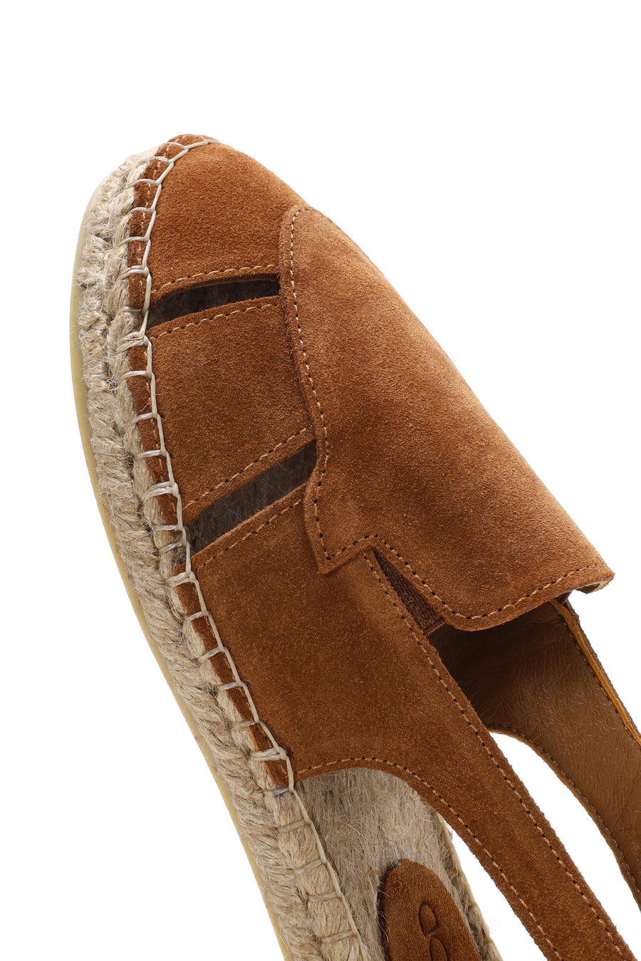 Woman Tan Suede Leather Espadrille Sandals