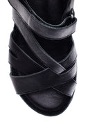 Women's Black Leather Comfort Sandals | Derimod