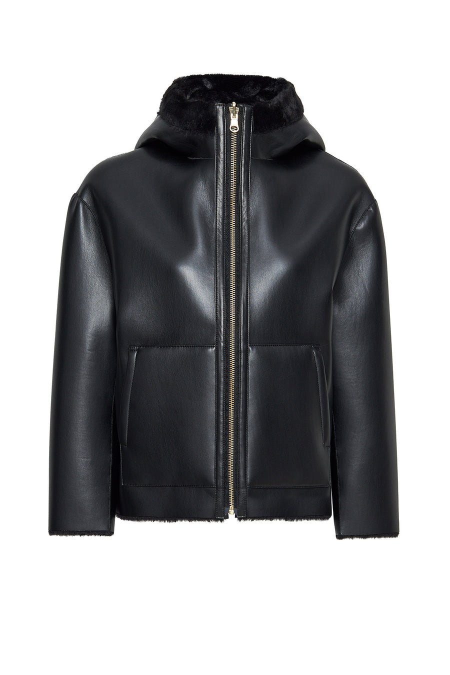 Gardena Women's Black Double-Sided Teddy Coat