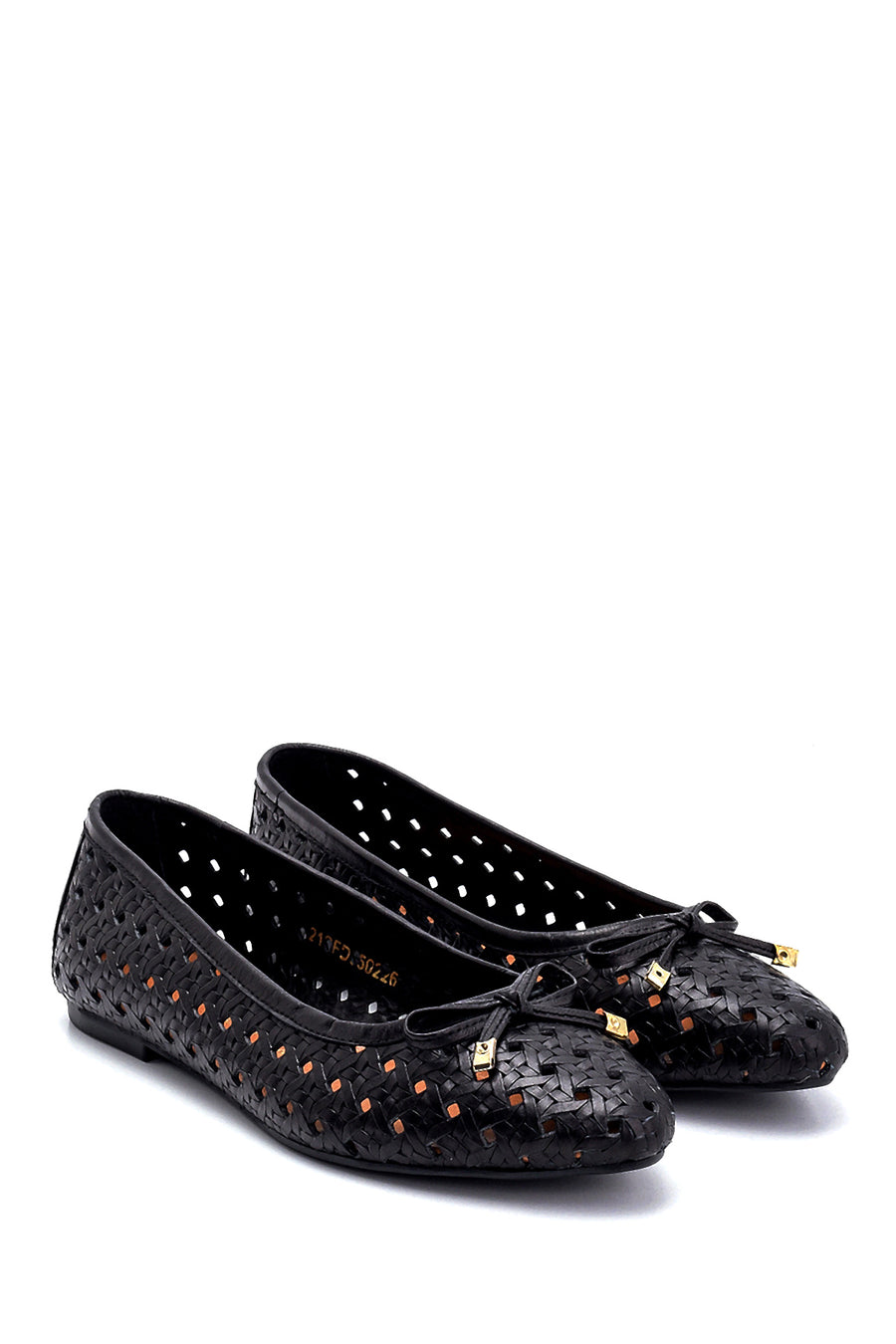 Women's Leather Printed Ballerinas