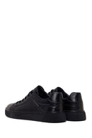 Erkek Siyah Bağcıklı Deri Sneaker | Derimod