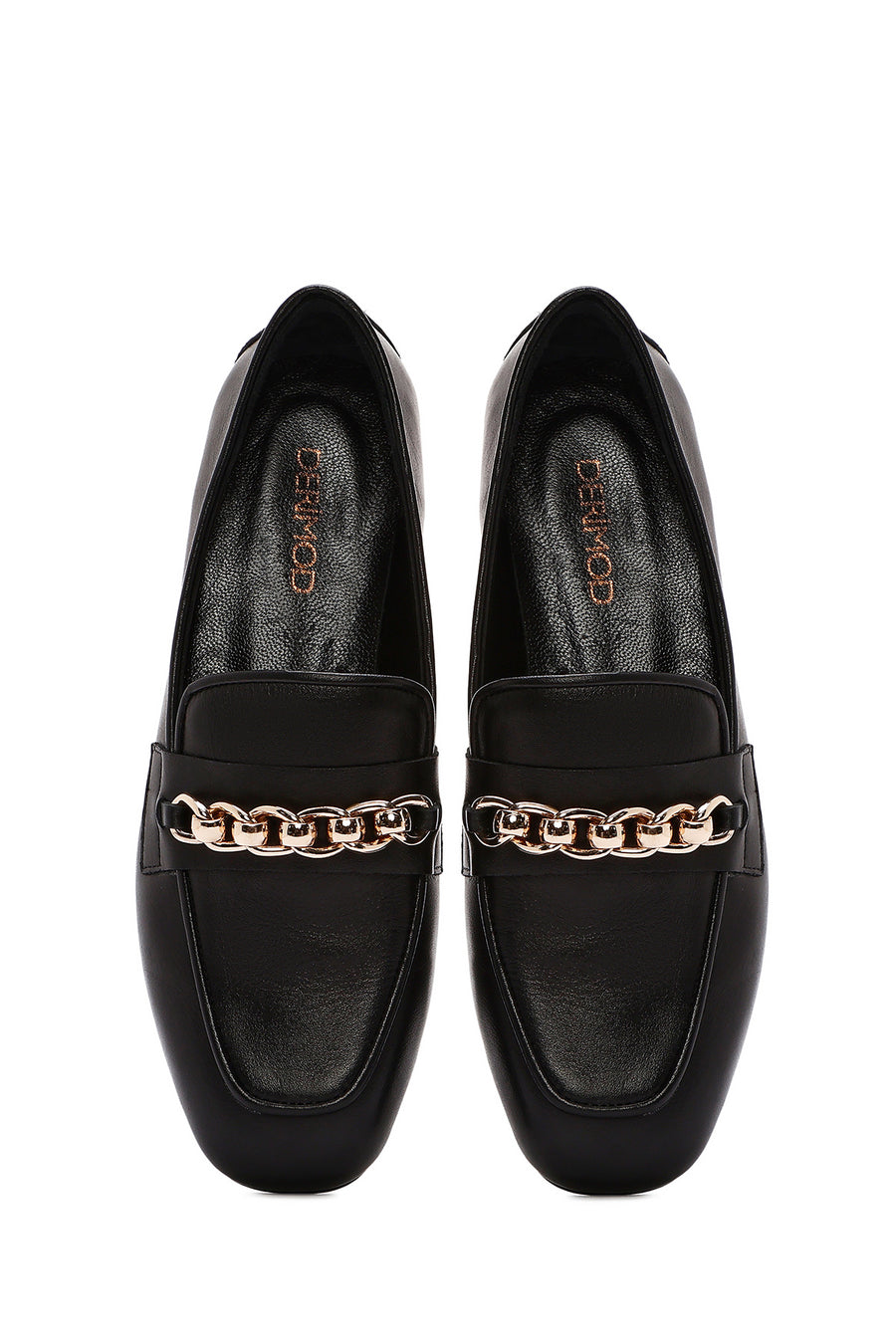 Women's Black Buckle Leather Loafer