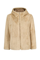 Tahoe Woman Mink Reversible Hooded Oversize Teddy Coats | Derimod