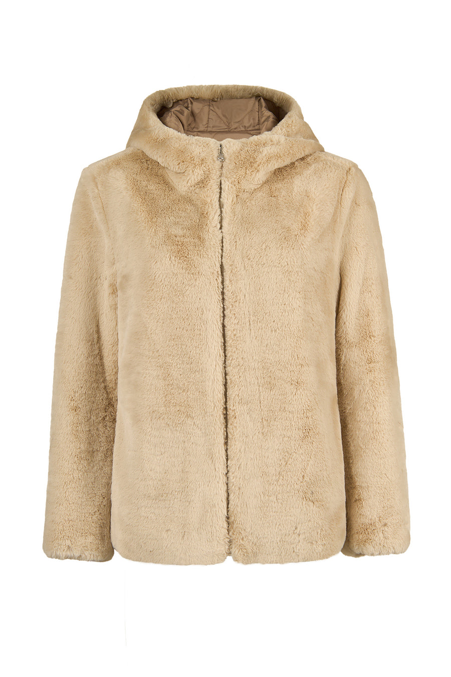 Tahoe Woman Mink Reversible Hooded Oversize Teddy Coats 26WGP5689FF | Derimod