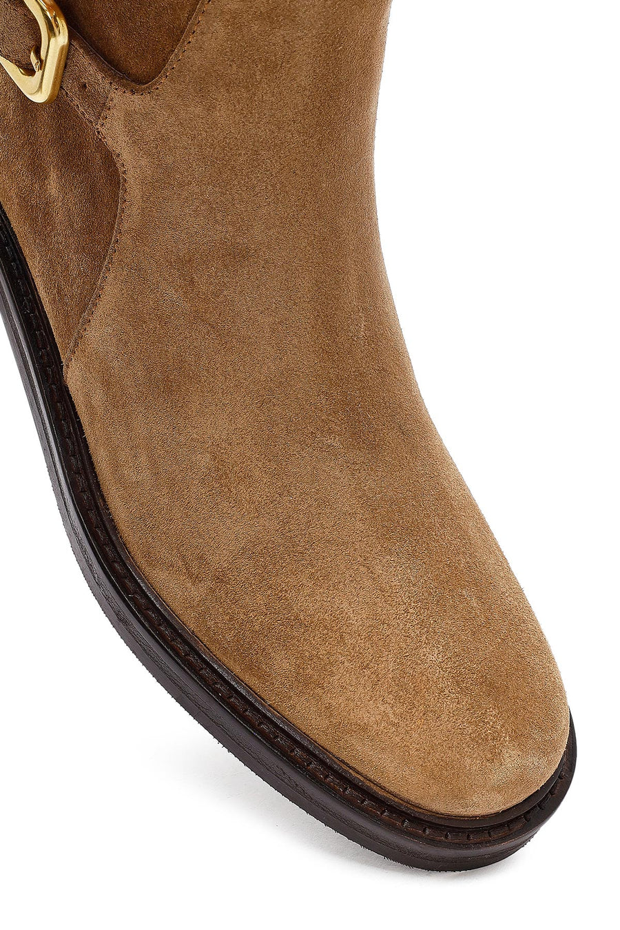 Woman Mink Zippered Suede Leather Boat