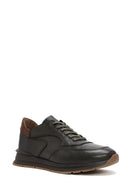 Erkek Yeşil Bağcıklı Deri Casual Sneaker | Derimod