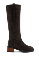Women's Grey Suede Leather Boots | Derimod