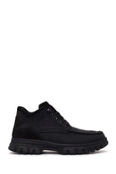 Male Black Lace-Up Chunky-Soled Nubuck Leather Casual Boots | Derimod