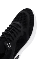 Derimod Zero Men's Black Lace-Up Thick Soled Fabric Sneaker | Derimod