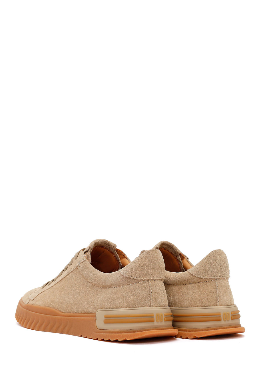 Erkek Bej Bağcıklı Süet Deri Casual Sneaker