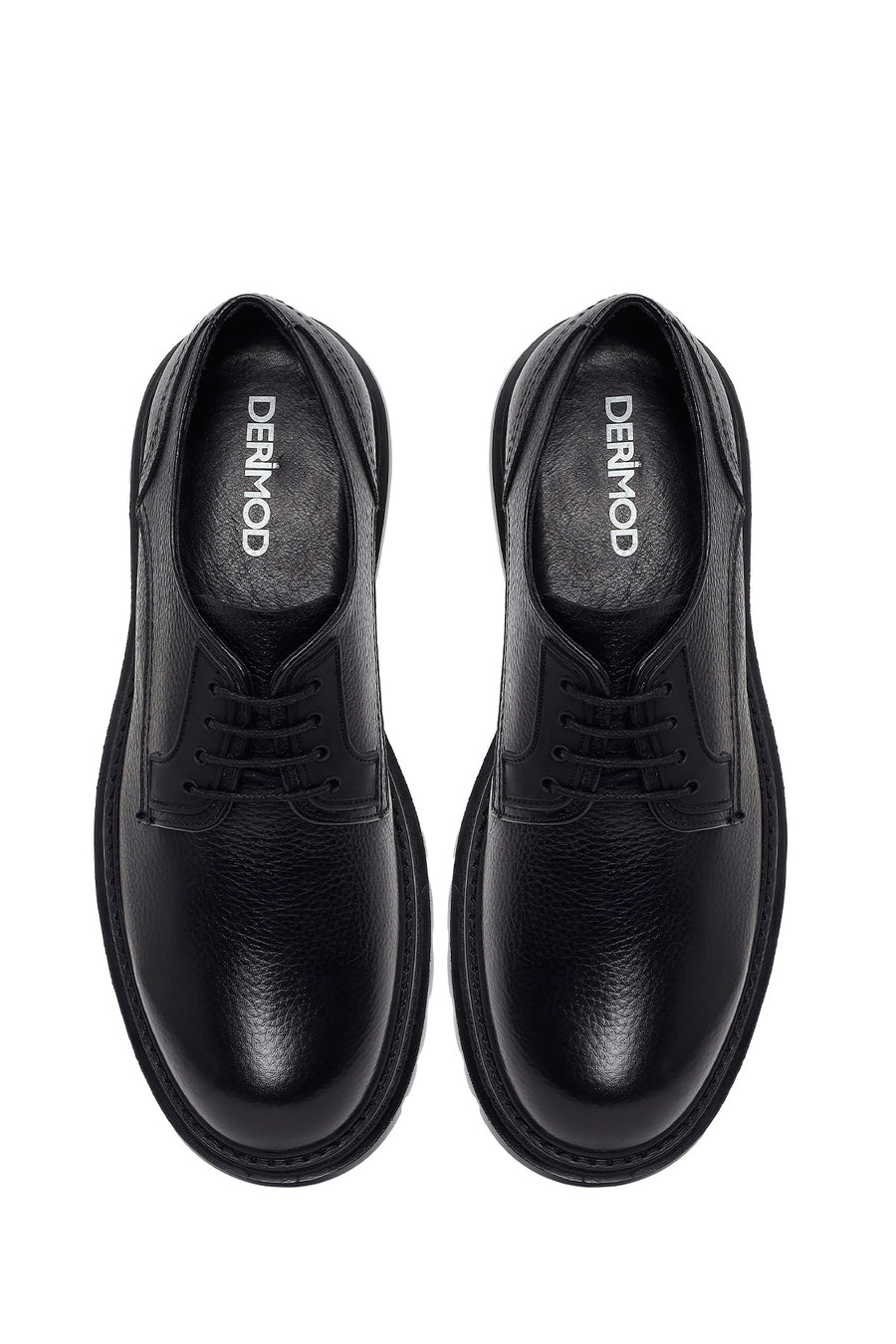 Male Black Lace-Up Leather Casual Shoes