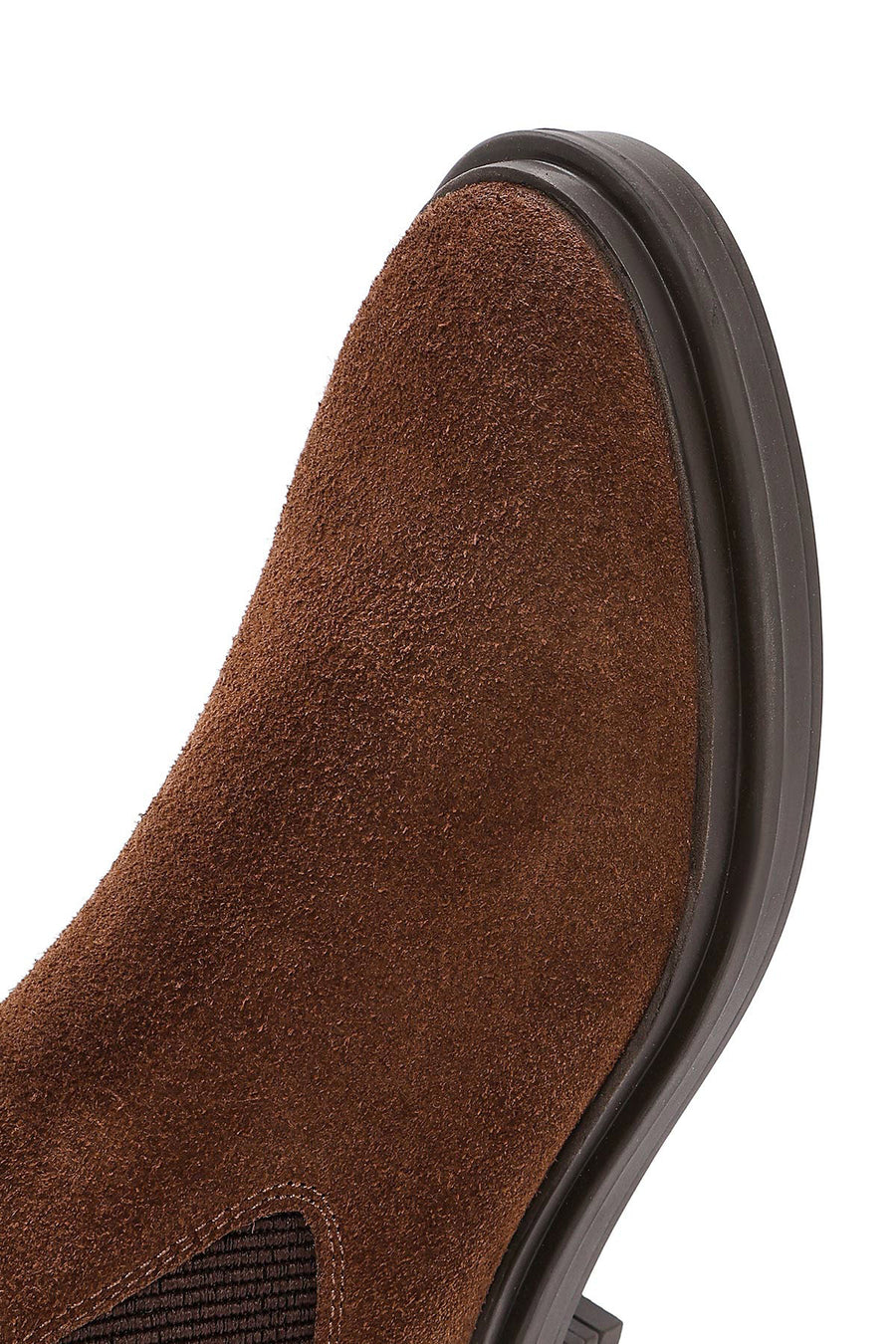 Women's Brown Suede Leather Chelsea Boots